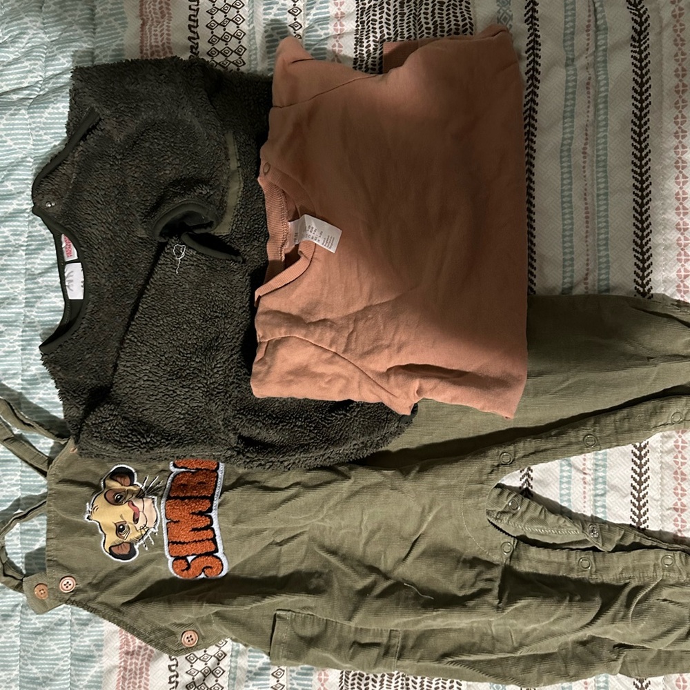 Disney Simba Overalls and Sweater Set